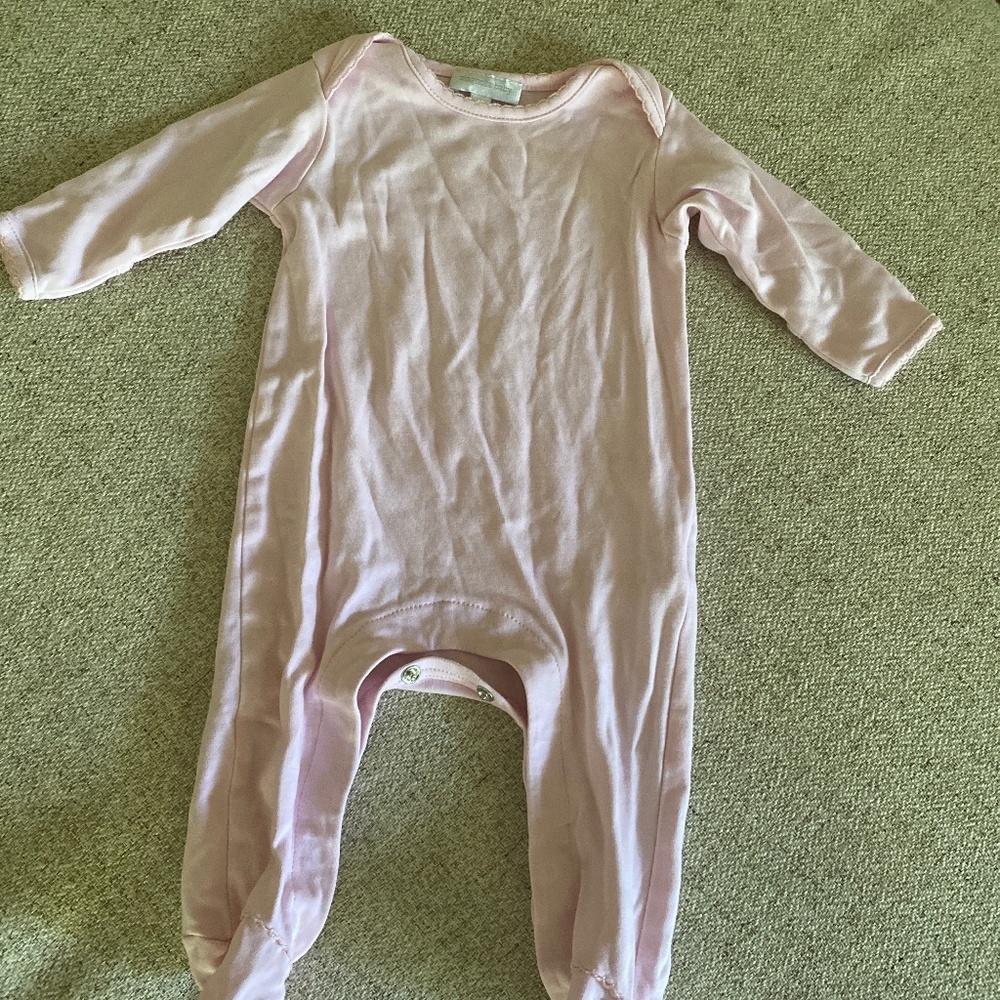 Magnolia Baby pink footie 3 month